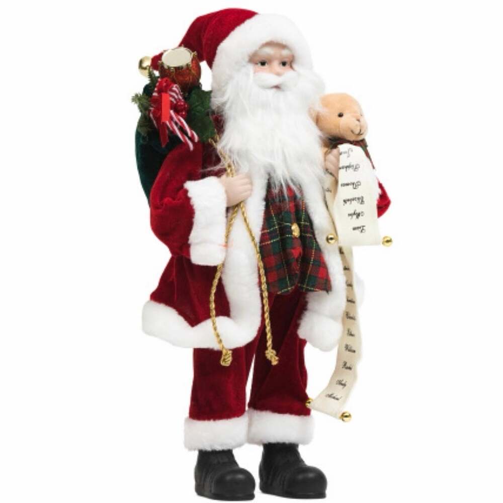 Martha Stewart 18" Santa Figurine with List of Names Holiday Decor NWOT